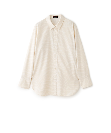 【マシンウォッシャブル】ゼブラプリントソフトタイプライターシャツ