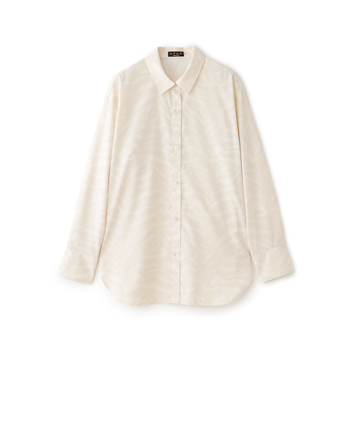 【マシンウォッシャブル】ゼブラプリントソフトタイプライターシャツ