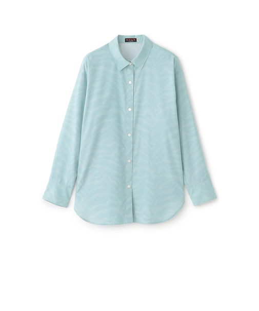 【マシンウォッシャブル】ゼブラプリントソフトタイプライターシャツ