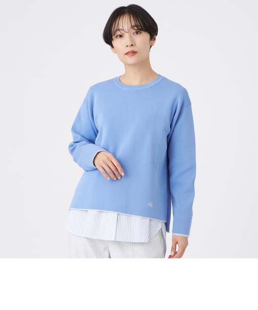 【マシンウォッシャブル】テックスブリッドニットプルオーバー