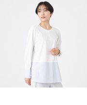 【ウォッシャブル】シャツコンビカットソー