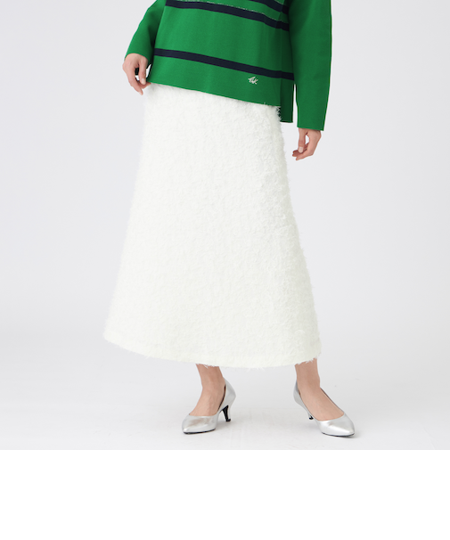 【マシンウォッシャブル】シャギーパンサージャカードスカート