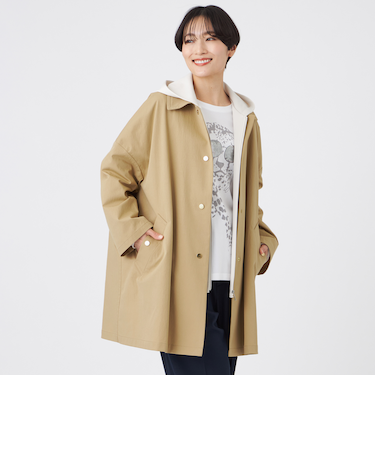 【はっ水・ウォッシャブル】テックスブリッドステンカラーコート