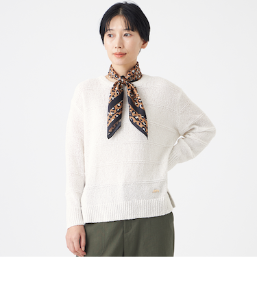 【カタログ掲載・ウォッシャブル】パターンボーダーラメニットプルオーバー