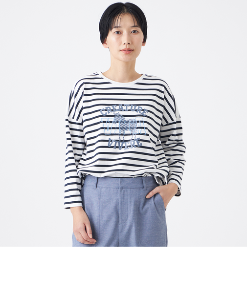 【カタログ掲載・ウォッシャブル】アニマルエンブロイダリーカットソー