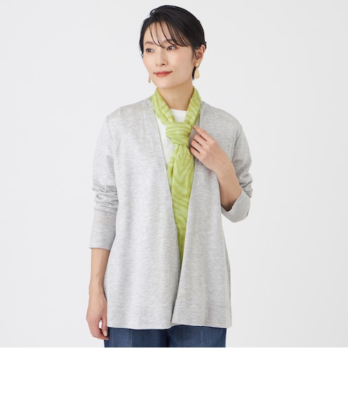 【接触冷感・ウォッシャブル】ハイゲージ天竺カーディガン