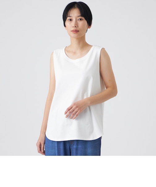 【ウォッシャブル】コットンスムースタンクトップ