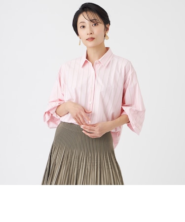 【カタログ掲載・ウォッシャブル】ハイゲージストライプジャージーシャツ