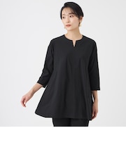 【接触冷感・マシンウォッシャブル】ハイゲージメリルハイテンションチニックカットソー