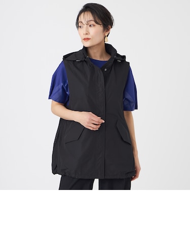 【カタログ掲載・マシンウォッシャブル】パンチングタフタフーデッドジレ