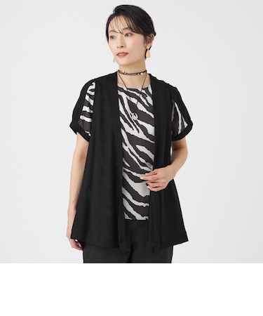 【接触冷感・ウォッシャブル】ハイゲージ天竺ジレ