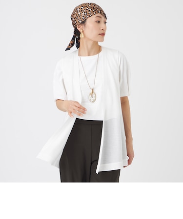 【接触冷感・ウォッシャブル】ハイゲージ天竺ジレ