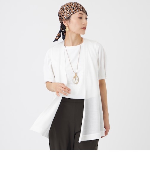 【接触冷感・ウォッシャブル】ハイゲージ天竺ジレ