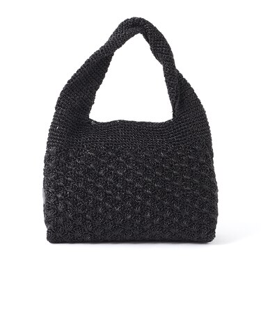 メタリックニットバッグ