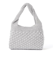 メタリックニットバッグ