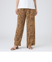 【カタログ掲載・吸水速乾・マシンウォッシャブル】チータープリントセミワイドパンツ