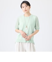 【カタログ掲載・ウォッシャブル】クロッシングメッシュニットプルオーバー