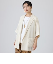 【カタログ掲載・マシンウォッシャブル】ドライスラブハーフスリーブジャケット