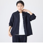 【ウォッシャブル】デニムライクショートシャツジャケット