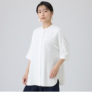 【カタログ掲載・吸水速乾・マシンウォッシャブル】チータードットプリントドルマンブラウス