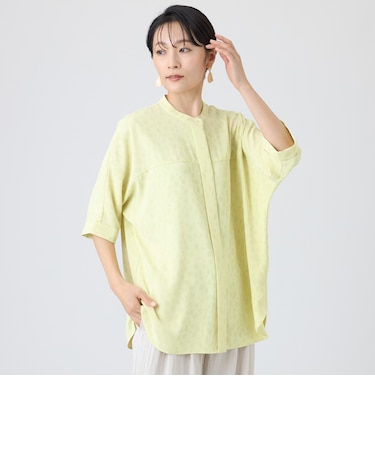 【カタログ掲載・吸水速乾・マシンウォッシャブル】チータードットプリントドルマンブラウス