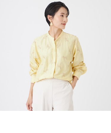 【カタログ掲載・ウォッシャブル】ゼブラエンブロイダリーシャツ