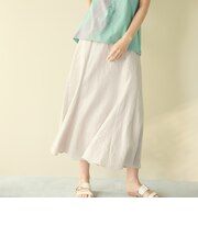 【EDITION掲載】【ウォッシャブル】シャイニーリネンフレアスカート