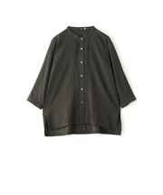 【新色追加】【接触冷感・マシンウォッシャブル】スラブシャンブレーバンドカラーブラウス