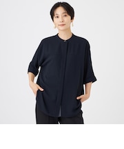 【吸水速乾・マシンウォッシャブル】バックサテンジョーゼットドルマンブラウス