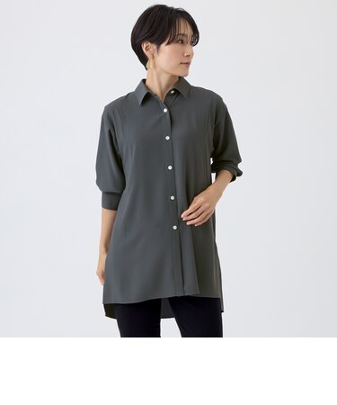【着用じわ防止・UV対策・マシンウォッシャブル】ドライツイルシャツ
