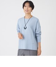 【ウォッシャブル】ラメニットボーダープルオーバー