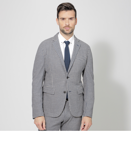 【PRIMA COLLECTION】【セットアップ】LANIFICIO ROMA千鳥プリントジャケット