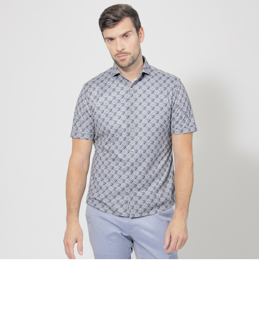 ジオメトリックプリントシャツ