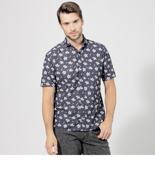 フラワープリントシャツ