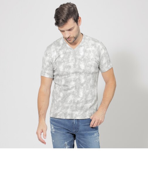 【PRIMA COLLECTION】ハニカムフラワープリントかご染めカットソー