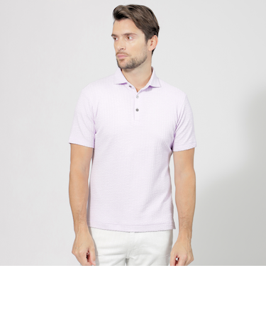 格子ブリスタージャカードポロシャツ