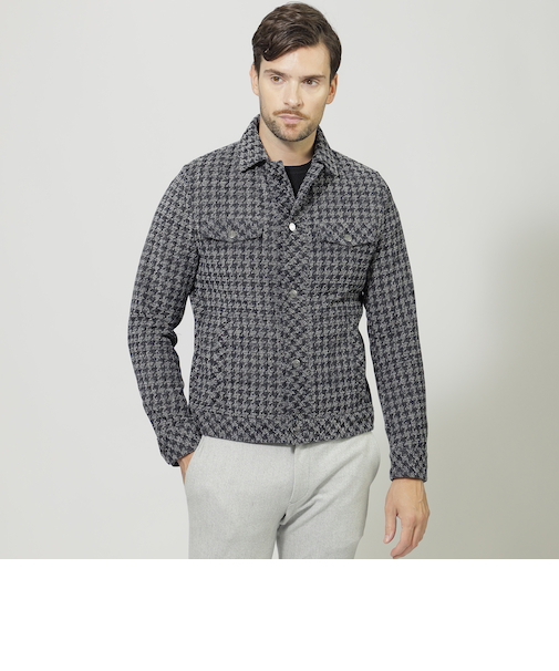 【PRIMA COLLECTION】千鳥ジャカードブルゾン