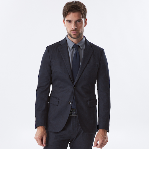 【セットアップ】ヘリンボーンウールンジャージージャケット