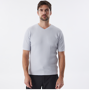 ウォッシャブルワッフルニットTシャツ