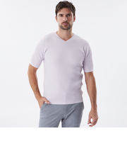 ウォッシャブルワッフルニットTシャツ