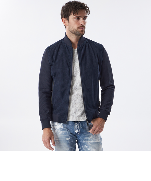 【PRIMA　COLLECTION】スエードコンビブルゾン