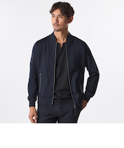 針抜きポリエステルライトブルゾン