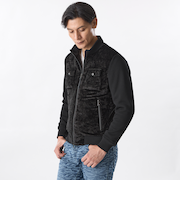 【PRIMA COLLECTION】クラッシュベロアプリーツブルゾン