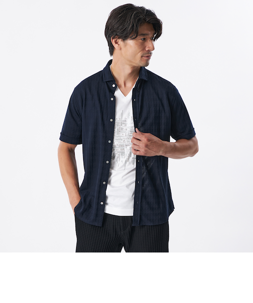 シャドー千鳥シャツ