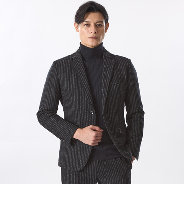 【セットアップ対応】ストライプ中わたジャケット