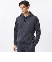 【セットアップ対応】ストライプフリースパーカ