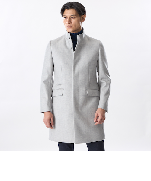 新品未使用☆エポカウォモプリマメランジチェスターコート46 / 176,000円 ウールスタンドカラーコート｜エポカ ウォモの通販｜&mall