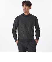 ミックスモックネックニット