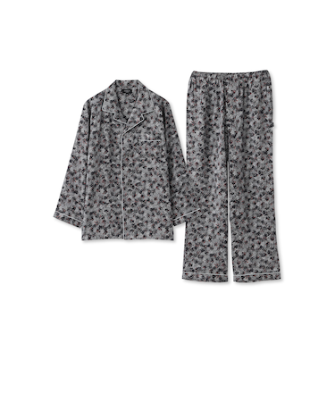 シルクテーラードプリントパジャマ