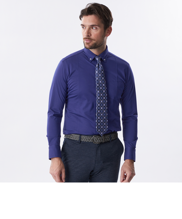 ブライトポリエステルロングスリーブシャツ